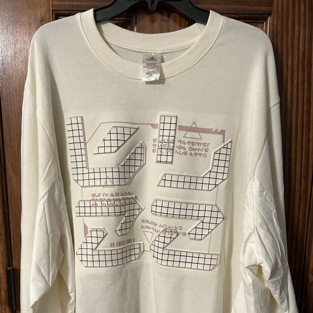 DISNEY PARKS Star Command Buzz Lightyear Sweatshirt Beige Sweater Size XXL